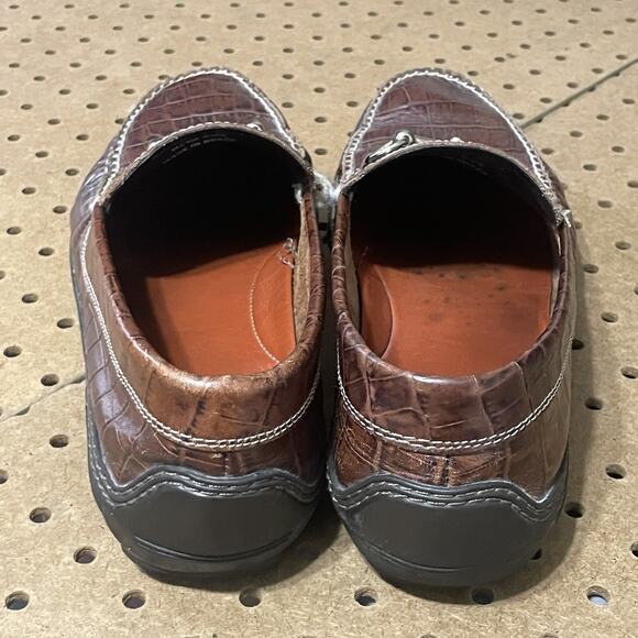 Peter Millar Loafers Mens Mens 10.5 M Mahogany Brown Crocodile Leather Grain Bit - Picture 6 of 12